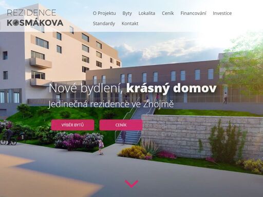 nové bydlení, krásný domov. jedinečná rezidence ve znojmě. www.rezidencekosmakova.cz