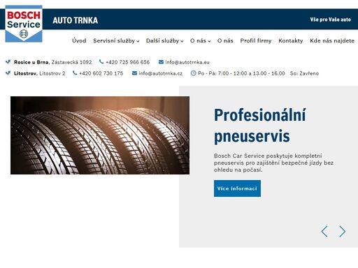 v našich autoservisech poskytujeme širokou nabídku služeb v síti bosch car service v provozovnách v rosicích a litostrově. zajišťujeme záruční a pozáruční servis vozidel všech značek, kompletní mechanické, klempířské a lakýrnické práce, pneuservis,