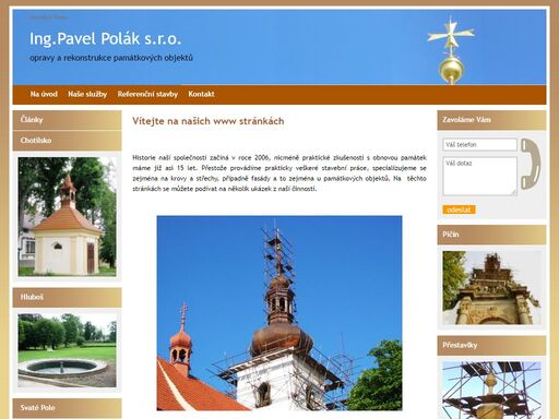 opravy a rekonstrukce památkových objektů