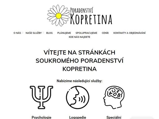 jsme soukromé poradenské zařízení, které poskytuje služby v oblasti logopedie, speciální pedagogiky, psychologie, muzikoterapie a homeopatie.