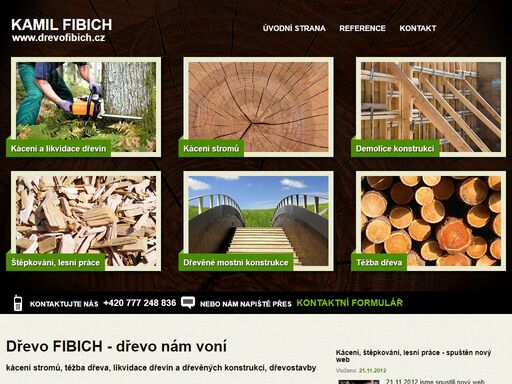 kamil fibich - kácení stromů, těžba dřeva, lesní práce, kácení , štěpkování dřevin, dřevěné mostní konstrukce