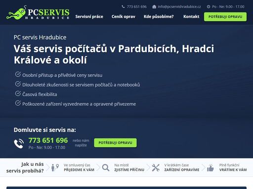 jste z hradce králove, pardubic, sezemic, přelouče či okolí a hledáte rychlou opravu notebooku či počítače z pohodlí vašeho domova? neváhejte nás kontaktovat.
