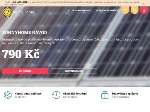 sunnyhome - podrobný návod. vítejte v mém skromném obchůdku, který slouží jako jedinný zdroj příjmu projektu sunnyhome, aplikace pro sledování fotovoltaické elektrárny na střídačích solax. samotná aplikace je zcela zdarma, informace o sunnyhome (včetně odkazů ke stažení) si můžete přečíst zde. v obchodě...