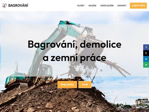 bagrování - potřebujete bagrování a zemní práce nebo demolici? nabízíme vám kvalitní služby s moderní technikou a bohatými zkušenostmi.