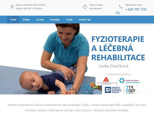 nestátní zdravotnické zařízení ambulantního typu poskytující služby v oblasti fyzioterapie dětí a dospělých ve všech klinických oborech. ordinace se nachází v obci zlechov v blízkosti uherského hradiště.