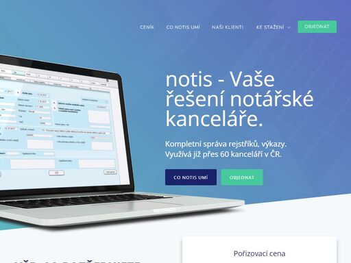 komplexní systém pro agendu notářské kanceláře. rejstříky, elektronický spis, fakturace, eet. využívá přes 60 kanceláří v čr.