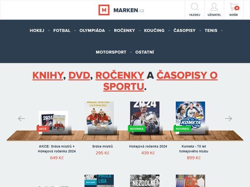 eshop a online knihkupectví se specializací na sport. marken.cz nabízí knihy, dvd a časopisy o fotbale, hokeji, tenise a dalších sportech. u nás najdete nové tituly i antikvariát včetně výkupu starých titulů. možnost osobního odběru v praze.