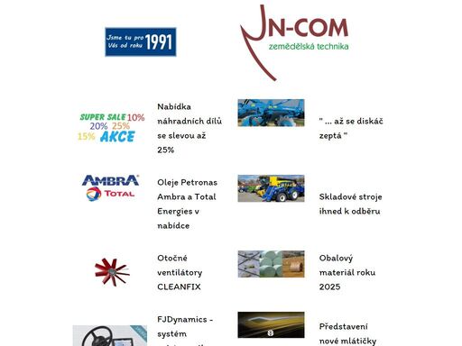prodej a servis zemědělské techniky