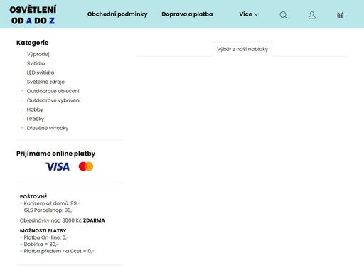 kompletní sortiment osvětlení a svítidel pro váš dům či byt. u nás najdete stropní svítidly, lustry lampy, bodovky, nástěnná svítidla, lampičky i venkovní osvětlení. nechybí ani led žárovky, úsporné žárovky i halogenové žárovky.