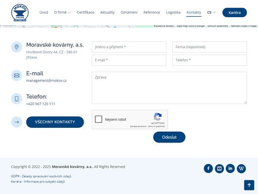 moravské kovárny, a.s. se specializují na výrobu zápustkových výkovků z oceli tvářených za tepla pro automobilový průmysl, stavební průmysl, drážní techniku, zemědělské a stavební stroje.