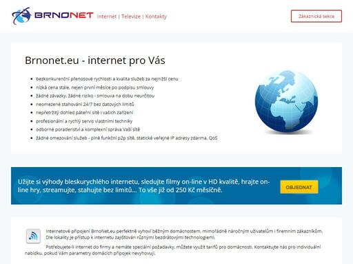 vysokorychlostní internetové připojení pro domácnosti i firmy