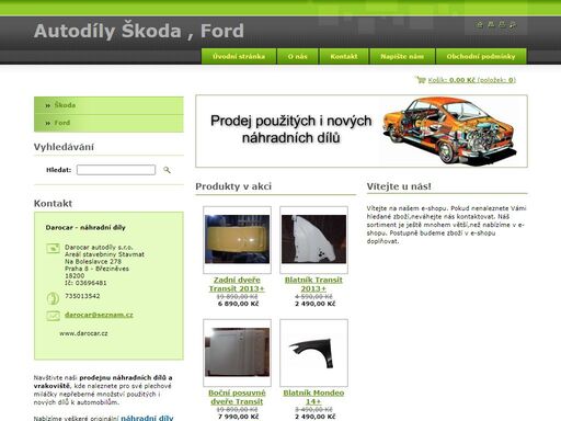 prodej použitých i nových náhradních dílů škoda a ford. výkup aut a dílů.