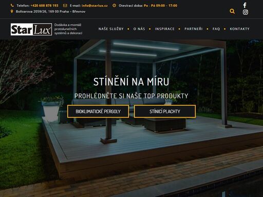 váš expert na montáž protislunečních systémů a dekorací. starlux přináší individuální řešení na míru. v praze i celé čr.