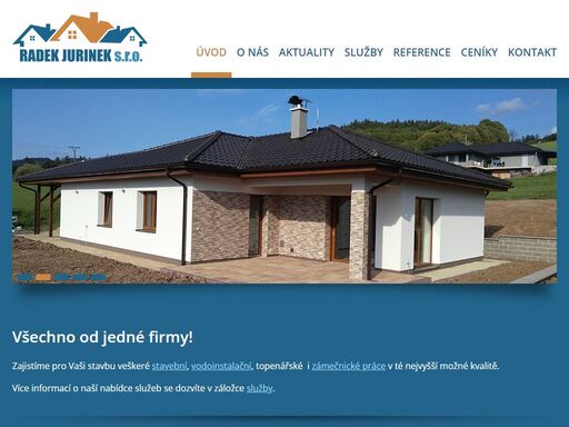 stavební firma radek juřínek. komplexní služby v oblasti stavebnictví. stavby a rekonstrukce rodinných domů.