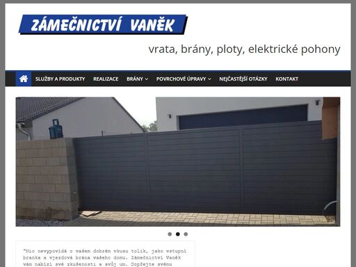vstupte do světa kvality a elegance s zámečnictví vaněk – vaším specialistou na výrobu vjezdových vrat a plotů.s vášní pro detail a inovace vytváříme vratné systémy, které nejen chrání vaše majetky, ale také dodávají do okolí unikátní styl. naše nabídka zahrnuje širokou škálu designů a materiálů, abychom mohli uspokojit vaše individuální potřeby a vkus.