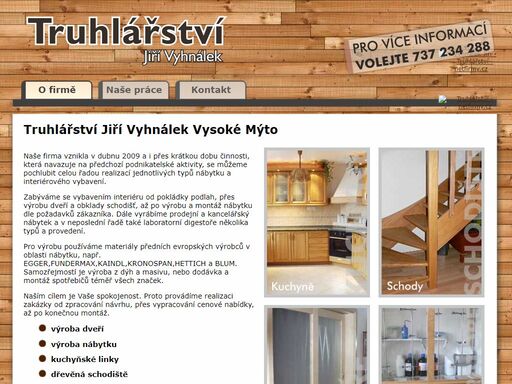 truhlářství jiří vyhnálek vysoké mýto - vybavení interiéru, pokládka podlah, výroba dveří, výroba nábytku, laboratorní digestoře.