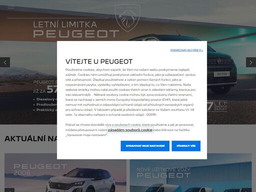 vítejte na oficiálních stránkách peugeot čr. objevte nabídku vozů peugeot, vyžádejte si zkušební jízdu nebo  si nakonfigurujte svůj budoucí vůz.