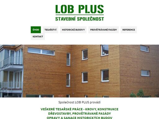 lob plus - tesařství, větrané fasády, historické budovy, plzeň