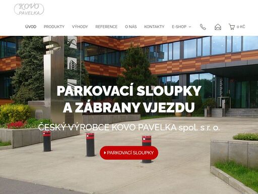 firma kovo pavelka zajišťující výrobu a prodej parkovacích sloupků, zábran a zábranných systémů.