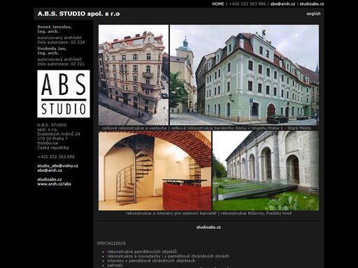 a.b.s. studio spol. s r.o, beneš jaroslav, ing. arch.