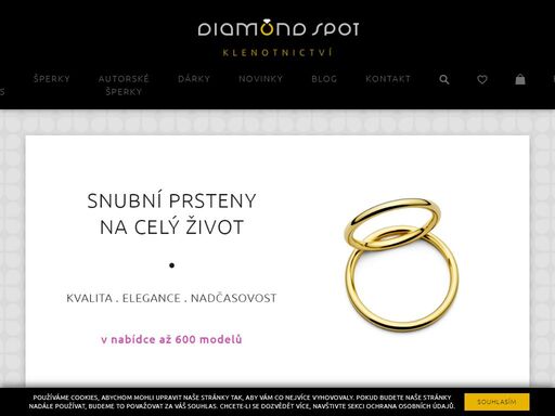 široká nabídka šperků - zlatnictví praha - diamond spot. diamanty a diamantové šperky - prsten s diamanty a rubínem - bílé, žluté a růžové zlato...