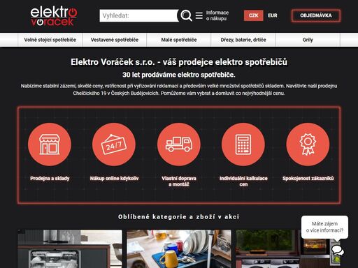 již 20 let prodáváme elektro spotřebiče. a to nejen v naší prodejně v českých budějovicích, ale také on-line.