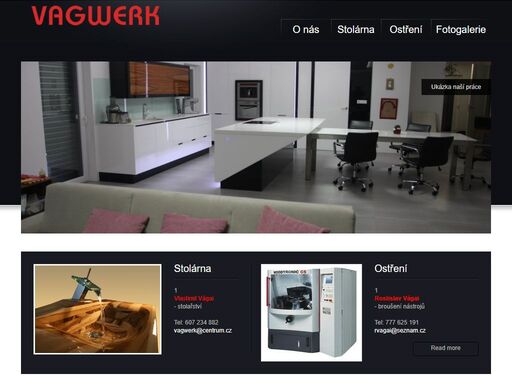 vagwerk - zakázková výroba z masivu, podýhovaných materiálů a lamina, broušení a ostření nástrojů, cnc 5ti osé obrábění