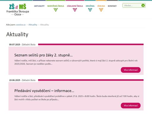 zsosice.cz - 
základní škola a mateřská škola františka škroupa se nachází v obci osice, v rodišti hudebního skladatele františka škroupa.
základní…