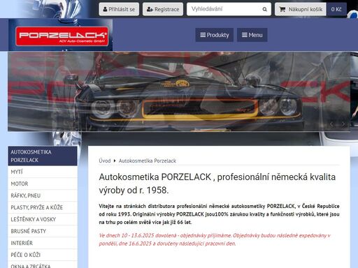autokosmetika porzelack, autovosky, brusné pasty, čistící prostředky, ošetření motorů, spreje, motokosmetika, velkoobchod a e-shop.