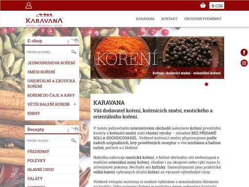 karavana-koření-e-shop karavana-koření-e-shop - koření jednodruhová-kořenící směsi-exotická koření-orientální koření-bylinky-recepty-dárky