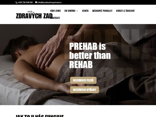 kontaktní informace pro studio zdravých zad na adrese jateční 47, plzeň. ?hodnocení ověřených zákazníků a online rezervace již za 11 sekund.