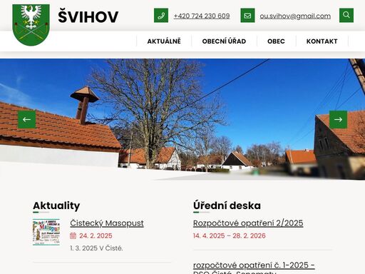 oficiální stránky obce švihov
