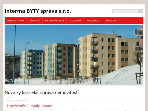 interma byty správa s.r.o. je správa nemovitostí nejenom v liberci se zaměřením na správu budov společenství vlastníků jednotek a domů bytových družstev.