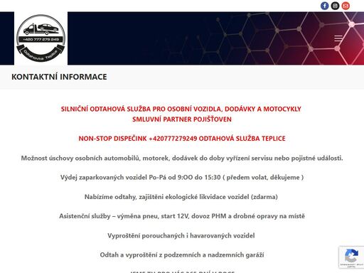 silniční odtahová služba teplice non-stop linka 777 279 249, služby motoristům na cestách (start 12v, dovoz phm, drobné opravy na místě. jsme tu pro vás...