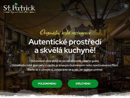stylová restaurace s poctivou kuchyní a pivem guinness a plzeň, které náš výčepní přímo hýčká. báječné místo pro oslavu s přáteli, svatbu, firemní večírky atd.