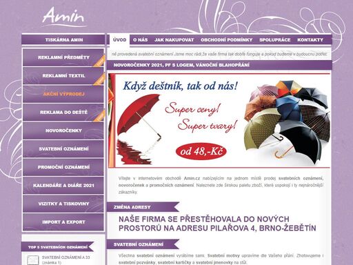 amin.cz nabízí na jednom místě prodej svatebních oznámení, novoročenek a promočních oznámení.