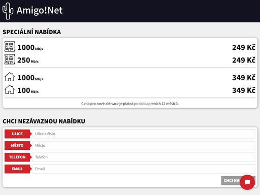 gigabitový internet. začínáme na 1000 mbit/s po optice a 500 mbit/s bezdrátově. od 199kč / měsíc.