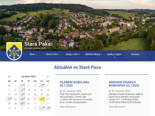 oficiální stránky obce stará paka