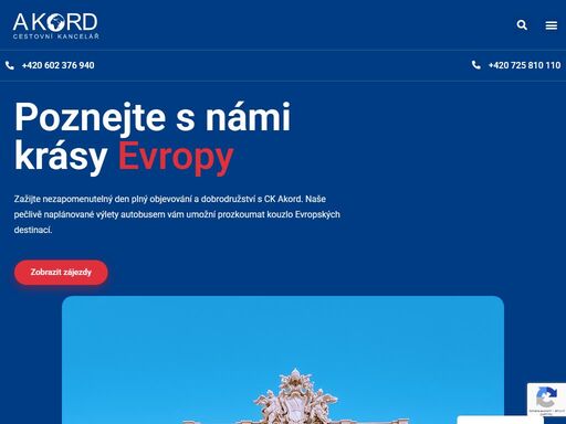 cestovní kancelář akord nabízí svým zákazníkům tradiční řadu poznávacích a pobytových zájezdů. ck akord věnuje přípravě programů maximální péči.