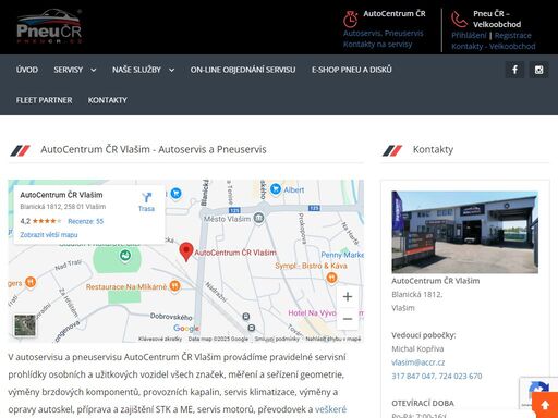 autoservis a pneuservis autocentrum čr vlašim - pravidelné servisní prohlídky osobních a užitkových vozidel všech značek, měření a seřízení geometrie, stk a další servisní úkony. pneumatiky od moto, osobních, dodávkových, nákladních, až po zemědělské a staveništní. autoservis a pneuservis vlašim.