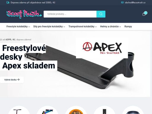 freestyle koloběžky na scootrush.cz! nabízíme špičkové koloběžky a příslušenství pro všechny úrovně jezdců. levné i profesionální, u nás si vybereš!
