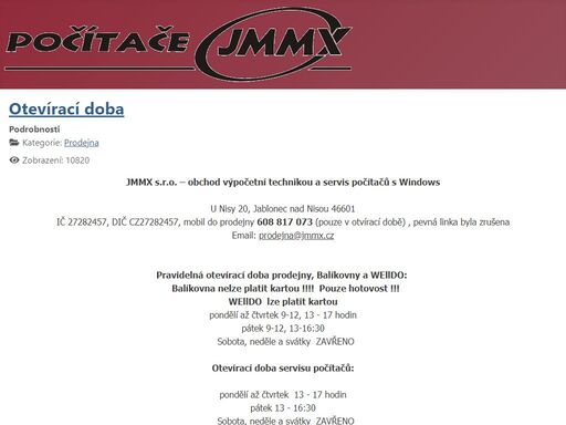 jablonac nad nisou počítače jmmx.cz