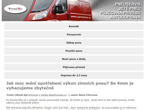 jak moc mění opotřebení výkon zimních pneu? se 4mm je vyhazujeme zbytečně. tento článek byl převzat z webu autoforum.cz, autor anna fišerová. po dlouhá léta se v případě vzorku pneumatik traduje, že hlubší je lepší. jenže není to tak úplně pravda, české zákony jsou zbytečně příkré. šéf německé pobočky michelinu jürgen john loni řekl: „není... 