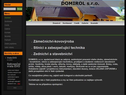 zámečnictví, kovovýroba, žaluzie vrata, markýzy, rolety, zedník, zednické práce
