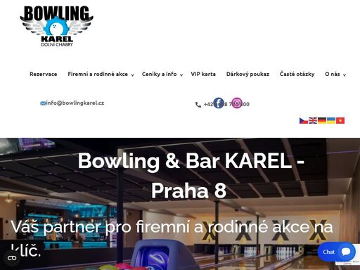 bowling karel je oblíbené bowlingové centrum nacházející se v praze 8. nabízí čtyři profesionální bowlingové dráhy značky qubicaamf, které jsou vhodné jak pro rekreační, tak i sportovní hráče. centrum je ideální pro pořádání firemních akcí, rodinných oslav, večírků nebo přátelských setkání – celková kapacita je až 45 osob.