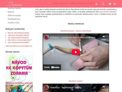 vyrob si vlastní boty na kopytě. nabízím online kurzy šití balerínek, polobotek a kotníkových bot. koupit si můžete i kůže, střihy, obuvnická kopyta.