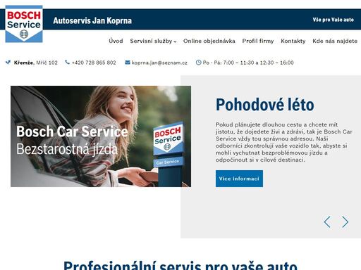 profesionální servis pro vaše auto - inspekce a kontroly, servis elektroniky, klima servis, servis motoru, servis brzd, test světlometů, servis mechaniky, pneuservis, servis skel