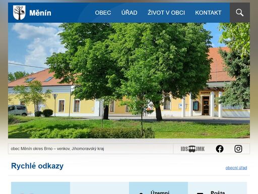 oficiální stránky obce měnín
