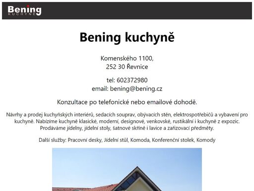 návrhy a prodej kuchyňských interiérů, sedacích souprav, obývacích stěn, elektrospotřebičů a vybavení pro kuchyně.