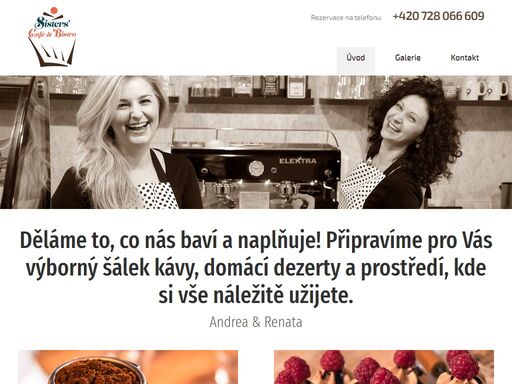 odpočiňte si na cestě v našem příjemném sisters' cafe & bistro. najdete u nás lahodnou kávu, výborné domácí dezerty a skvělé sendviče. pořádámé i oslavy, svatby atd. najdete nás v ostrovačicích u dálnice d1 nedaleko brna. těšíme se na vás.